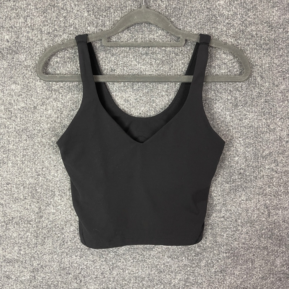lululemon athletica Black Tank Top Cropped V-Neck